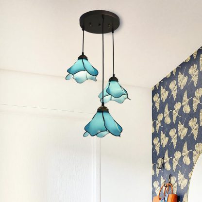 Tiffany style three-petal chandelier