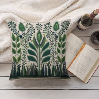 Green plant pattern pillow