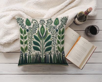 Green plant pattern pillow