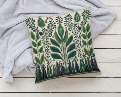 Green plant pattern pillow - Image 2