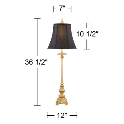 Black gold luxury carved table lamp - Image 6