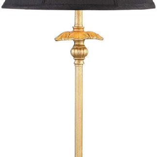 Black gold luxury carved table lamp