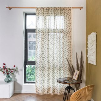 Leaf pattern tassel curtains