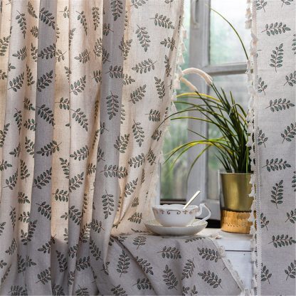 Leaf pattern tassel curtains - Image 5