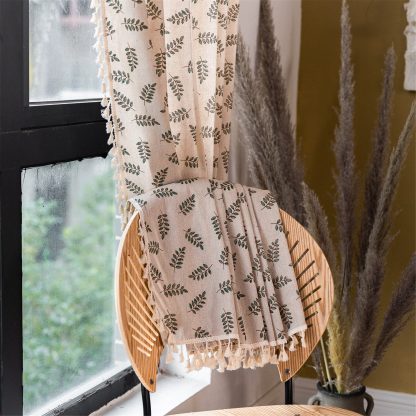 Leaf pattern tassel curtains - Image 4