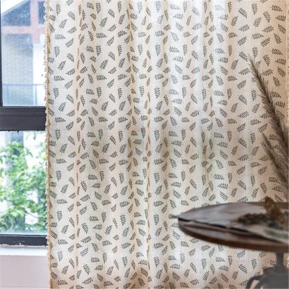 Leaf pattern tassel curtains - Image 2