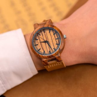Wooden Dial Leather Strap Watch
