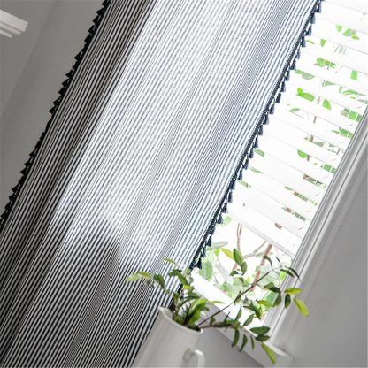 Simple striped tassel curtains - Image 7