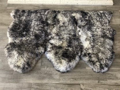 Mottled Gray Faux Sheepskin Rug - Image 5