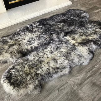 Mottled Gray Faux Sheepskin Rug