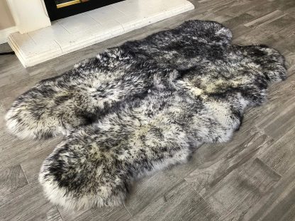 Mottled Gray Faux Sheepskin Rug