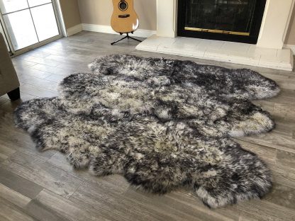 Mottled Gray Faux Sheepskin Rug - Image 2