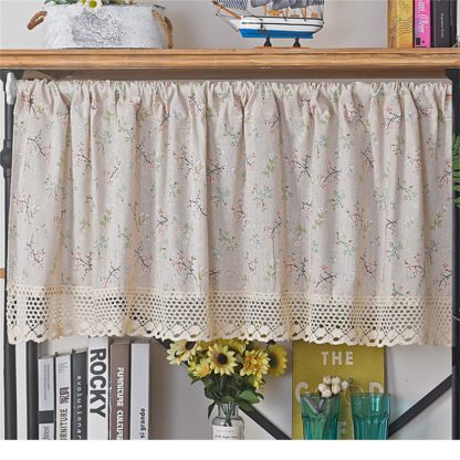 Floral lace half curtain