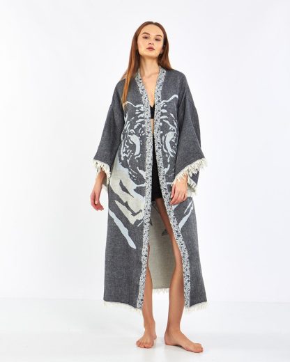 Grey tiger print robe - Image 6