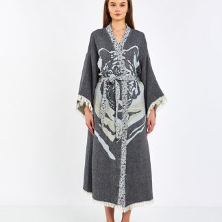 Grey tiger print robe