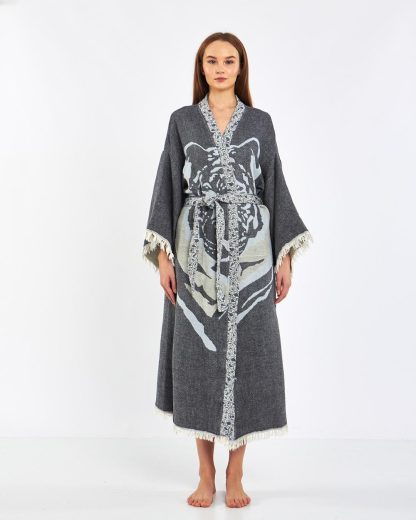 Grey tiger print robe