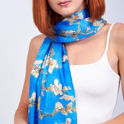 Pure silk blue scarf - Image 7