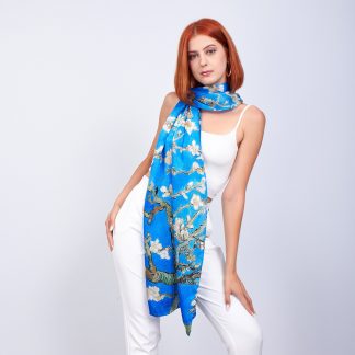 Pure silk blue scarf