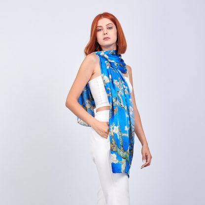 Pure silk blue scarf - Image 3