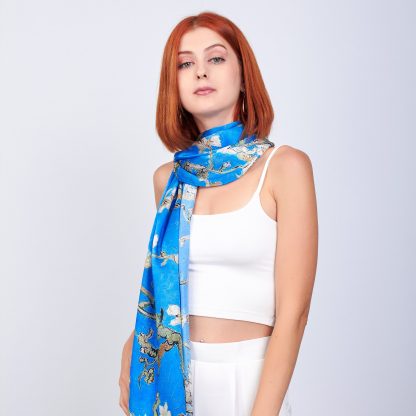 Pure silk blue scarf - Image 2