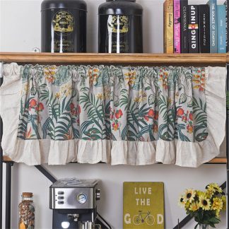 Tropical Plant Style Short Curtain