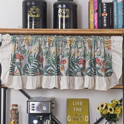 Tropical Plant Style Short Curtain