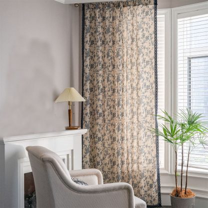 French floral lace curtains