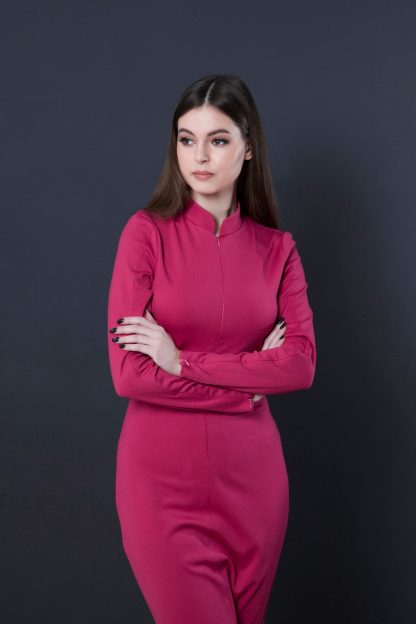 Rose red slim dress - Image 7