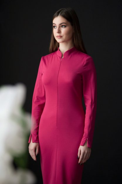 Rose red slim dress - Image 5