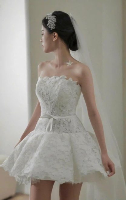Sweet Lace Wedding Dress - Image 3