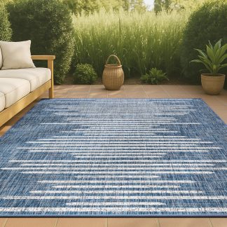 Ocean Rhythm Simple Striped Outdoor Carpet