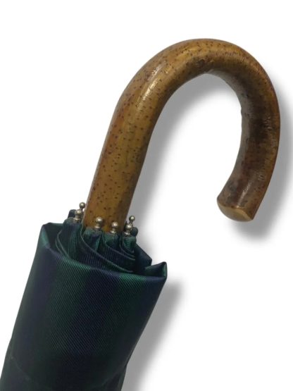 Retro checkered wooden handle umbrella - Image 3