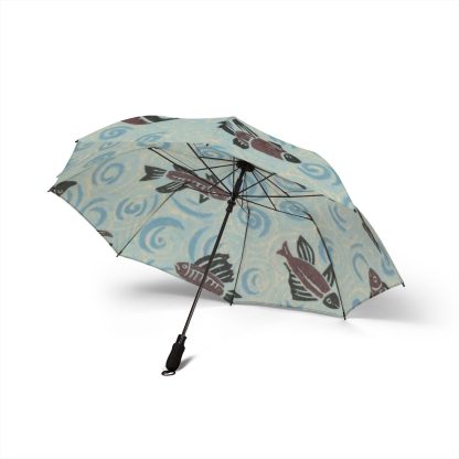 Fish Playing in the Waves Folding Umbrella - Image 2
