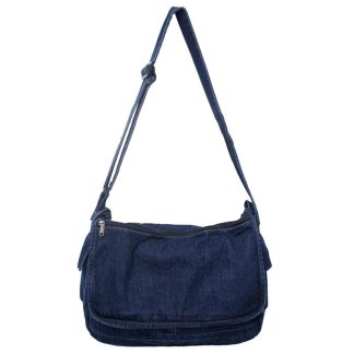 Vintage denim blue shoulder bag