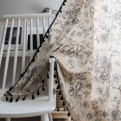 French retro floral tassel curtains - Image 6