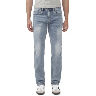 Men's classic straight washed jeans