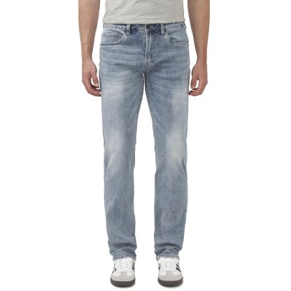 Men's classic straight washed jeans
