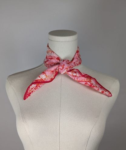 Romantic Pink Flower Small Square Scarf - Image 7