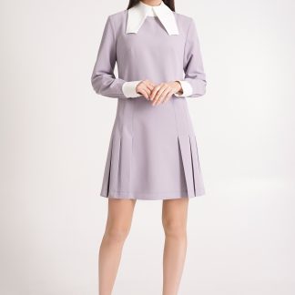 Light purple contrast collar dress