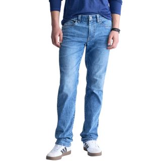 Men's classic straight washed jeans
