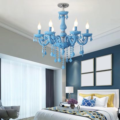 Blue European crystal chandelier - Image 6