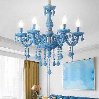 Blue European crystal chandelier