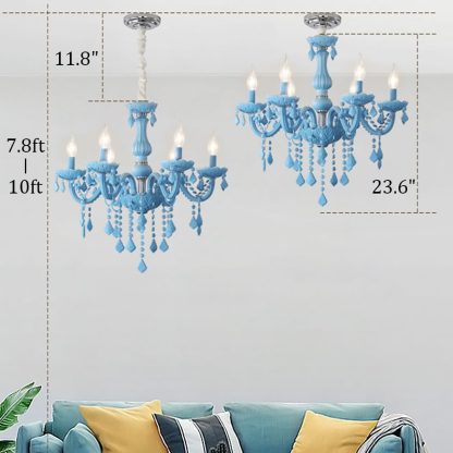 Blue European crystal chandelier - Image 4