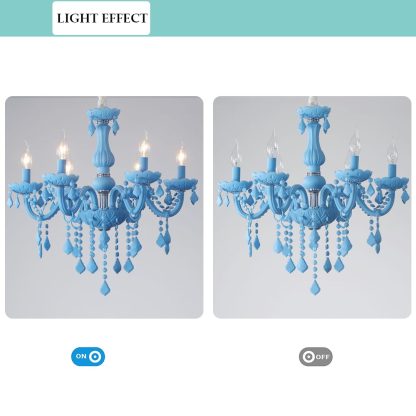Blue European crystal chandelier - Image 2
