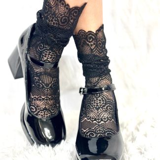 Dark lace socks