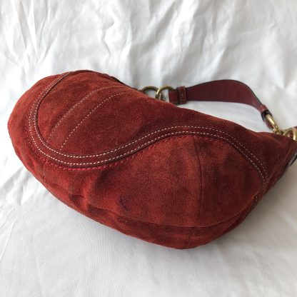 Vintage Red Brown Suede Shoulder Bag - Image 6
