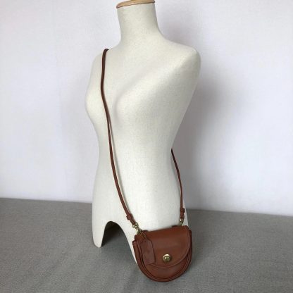 Caramel Brown Mini Saddle Bag - Image 3