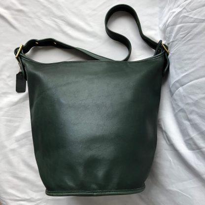 Vintage Green Cowhide Bucket Bag - Image 6