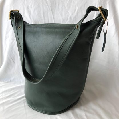 Vintage Green Cowhide Bucket Bag - Image 5