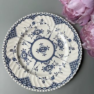 Classic blue and white porcelain plate with twined branches